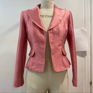 Kay Unger New York Blazer Shiny Pink Silk
